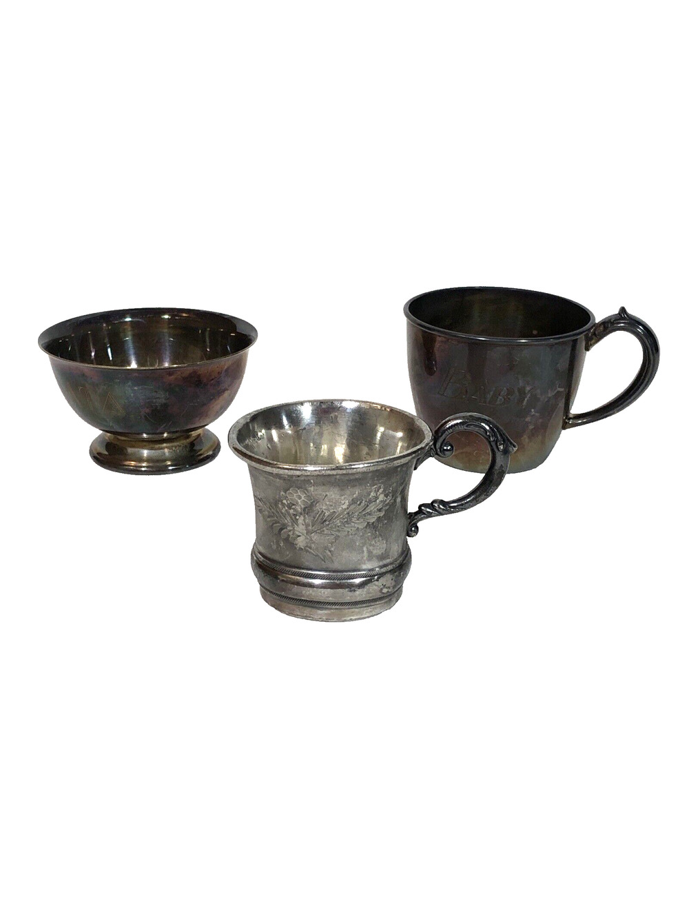 Silverplate Instant Collection - 3 Cups and Bowls - Poole, Community - Tarnished